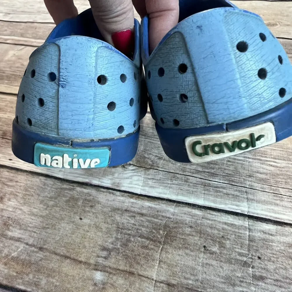 Native Jefferson Blue Crayola Shoes Summer Waterproof Boys 9